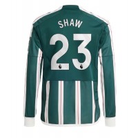 Camisa de time de futebol Manchester United Luke Shaw #23 Replicas 2º Equipamento 2023-24 Manga Comprida